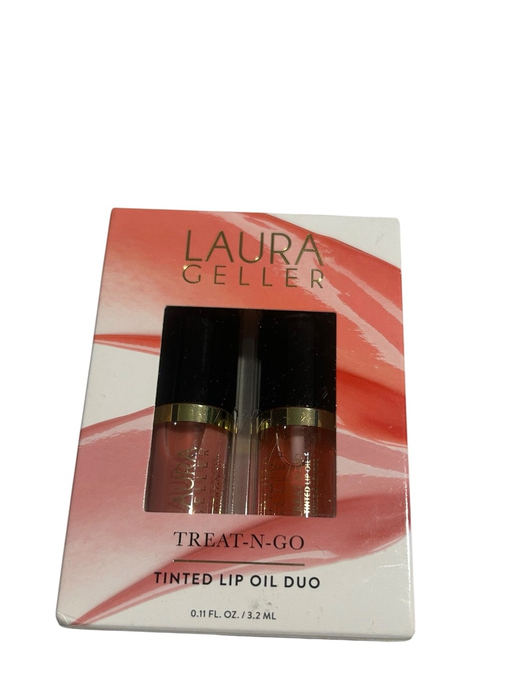 Laura Geller Tinted Lip Oil Duo — Coral & Peach Shades